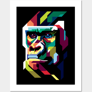 colorfull gorilla Posters and Art